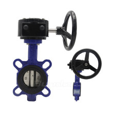 Bundor DN65 cast iron gear operated butterfly valve gearbox butterfly valve